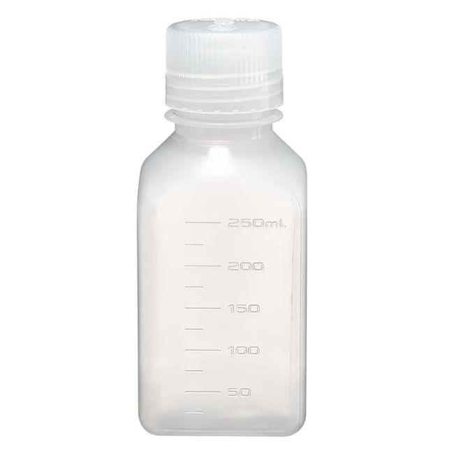Narrow-Mouth Square Bottle PP 250 mL