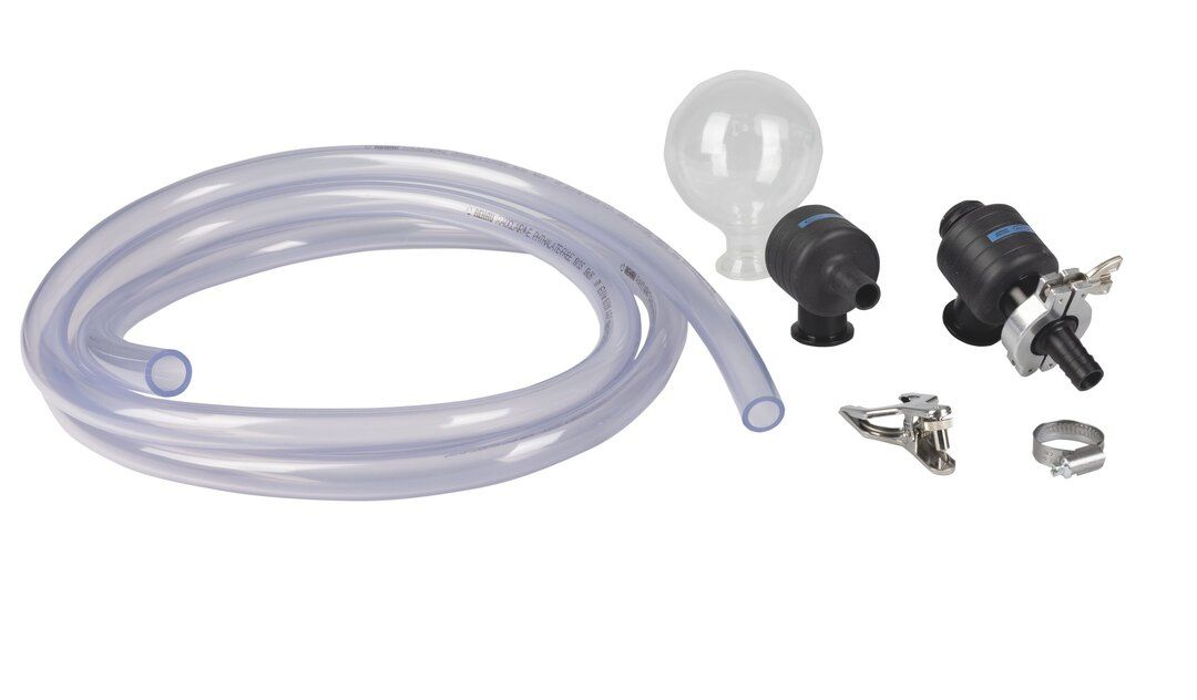 Set AK + elbow for outlet of VACUUˆ„¢PURE 10C w/condensate separator KF DN 25 and exhaust hose (3m)