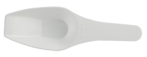 Scoop Measuring Flat Bottom, PP 25mL, 4/CS
