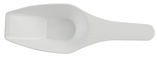 Scoop Measuring Flat Bottom, PP 50mL, 4/CS