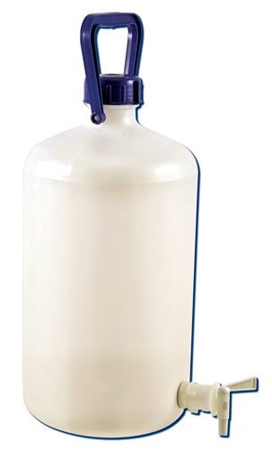 Carboy w Spigot NM Heavy Walled,HDPE 10L, 1/CS