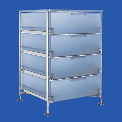 Cabinet 4 Drawer, Fixed Feet PMMA/SS, 1/EA