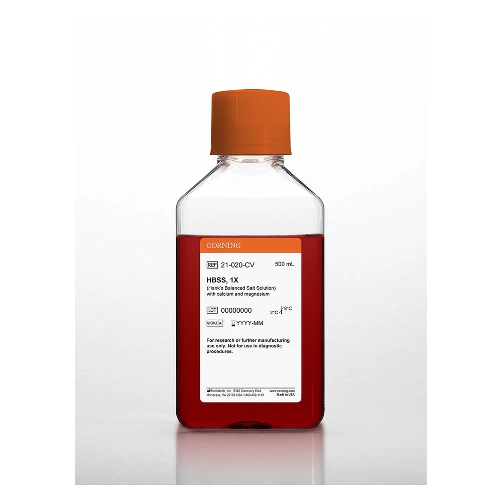 Corning® 500 mL HBSS (Hanks Balanced Salt Solution), 1x [+] calcium , magnesium