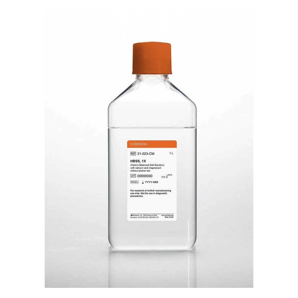 Corning® 1 L HBSS (Hanks Balanced Salt Solution), 1x [+] calcium, magnesium [-] phenol red