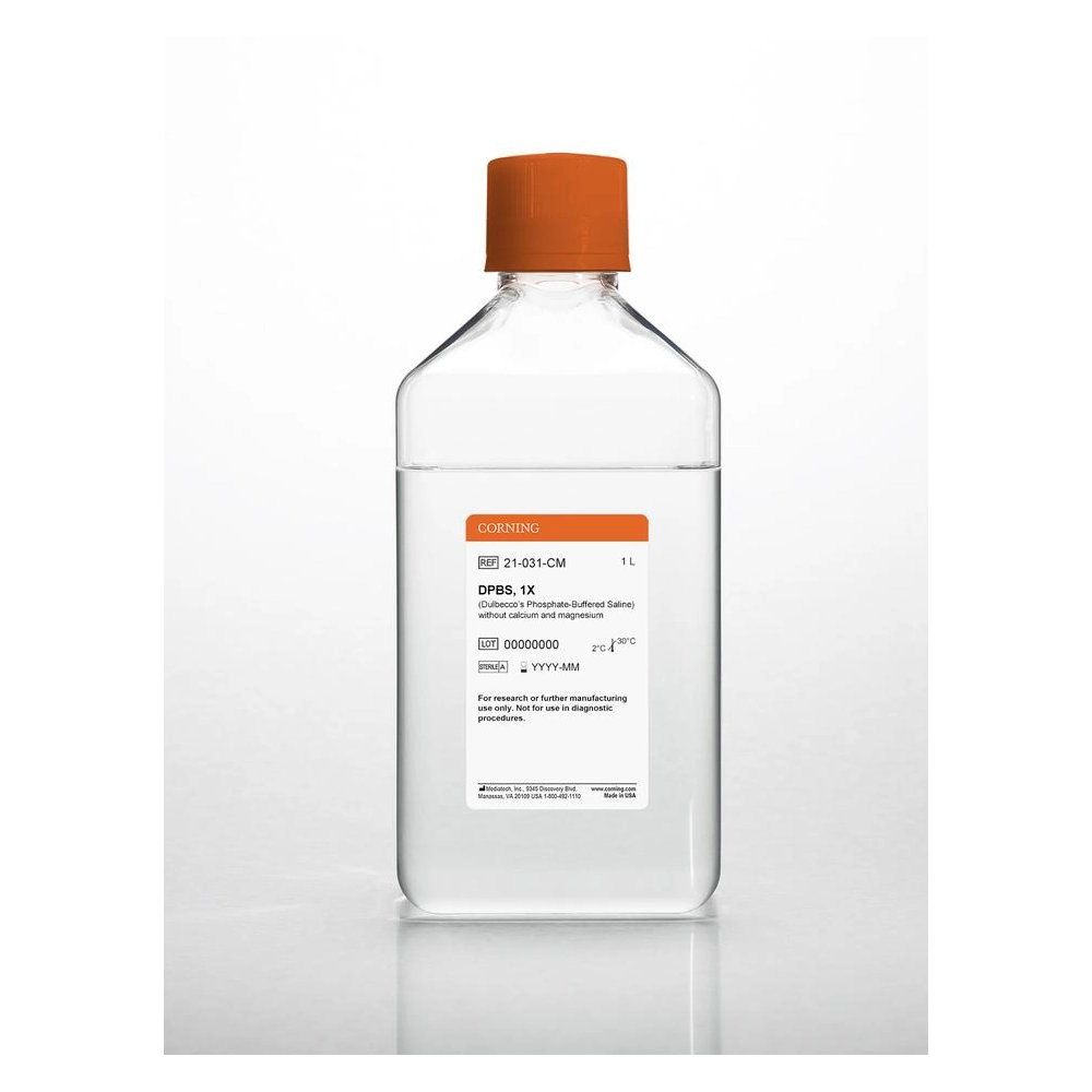 Corning® 1 L DPBS (Dulbeccos Phosphate Buffered Saline), 1x [-] calcium, magnesium