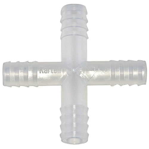 Tubing Connector 4 Way, PP 12mm, 100/CS