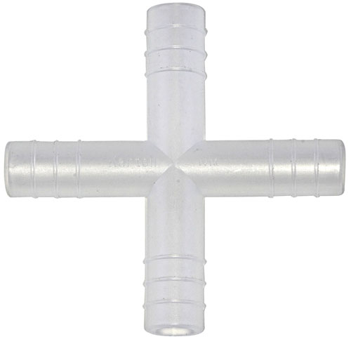 Tubing Connector 4 Way, PP 13.5mm, 100/CS