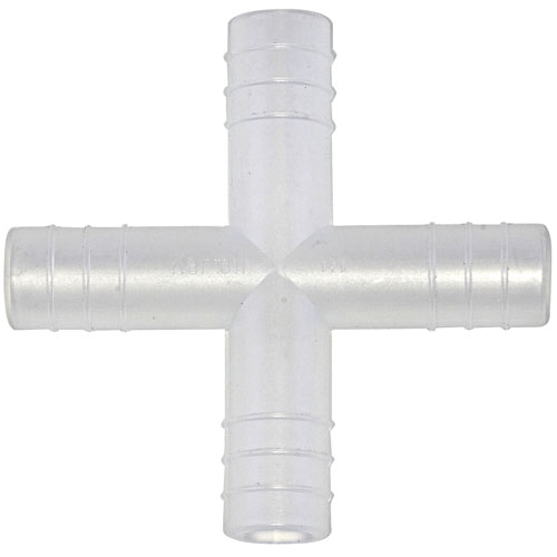 Tubing Connector 4 Way, PP 15mm, 100/CS