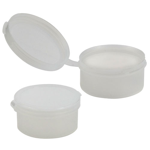 Container w Hinged Lid Flat, PE 1oz, 100/CS