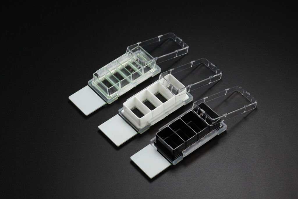 Nest Cell Culture Chamber Slides, 4 well w/glass slide, Clear, 2.13 cm2,