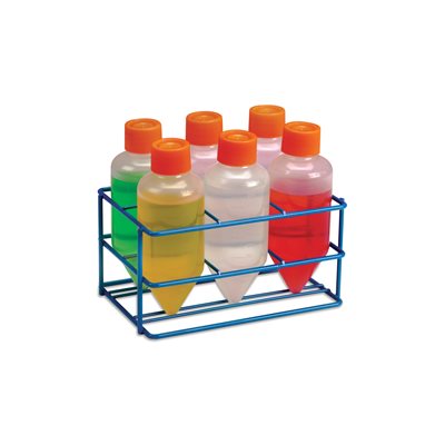 Coated Wire Centrifuge Bottle Rack 55-60mm 2x3 Format, Blue