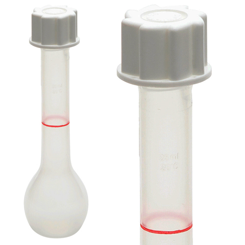 Flask Volumetric w Screw Cls, PP 25mL, 5/CS