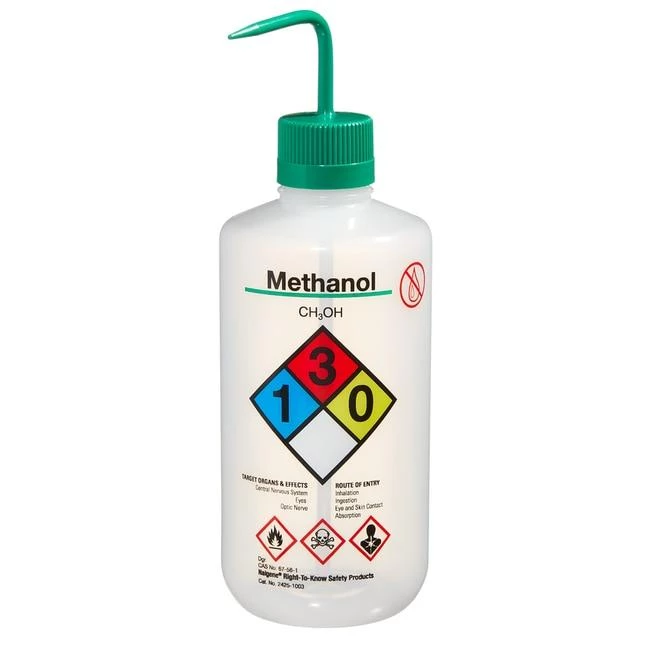 Wash Bottle Safety RTK N/M Methanol LDPE 1000 mL