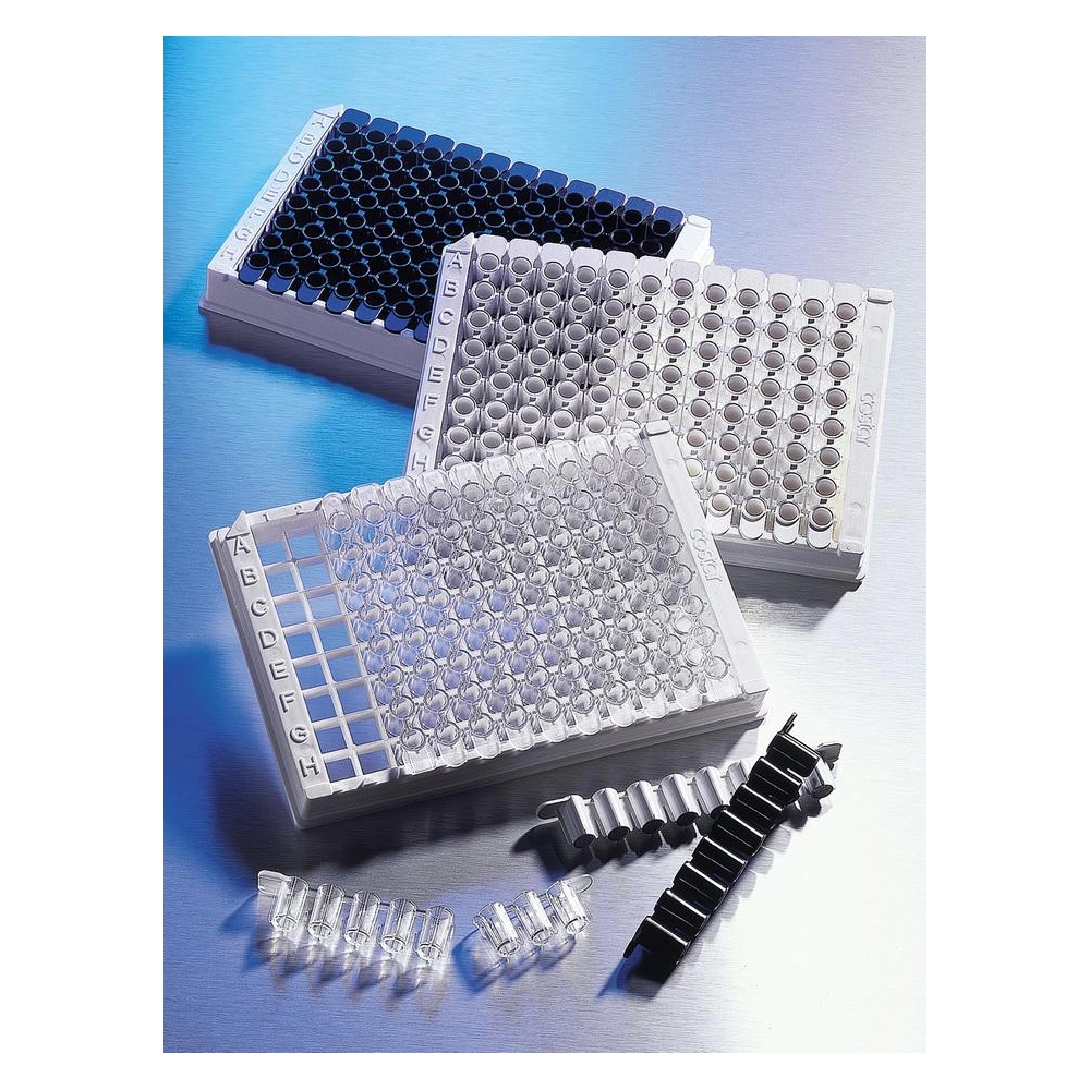 Corning 96 Well Clear Polystyrene High Bind Low Volume Stripwell Microplate, 25 per Bag, without Lid, Nonsterile