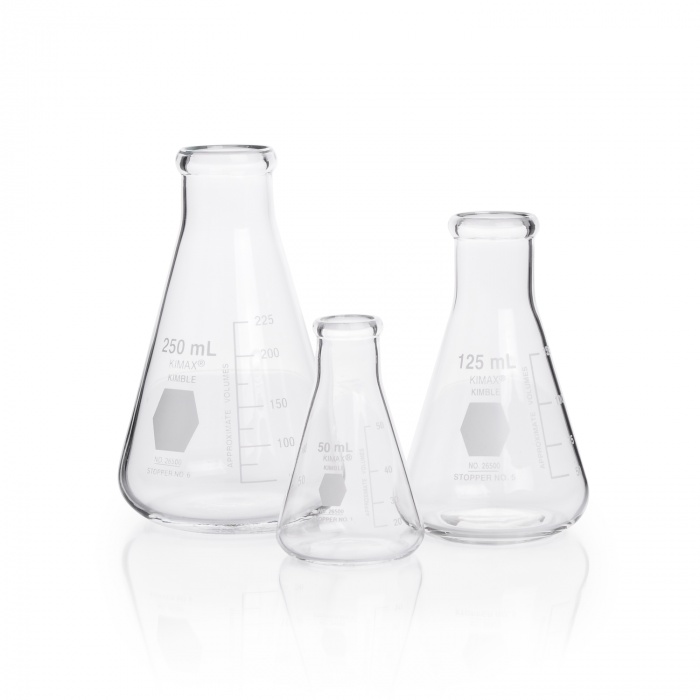 Erlenmeyer Flask,NARROW MOUTH,WHITE SCALE,500ML
