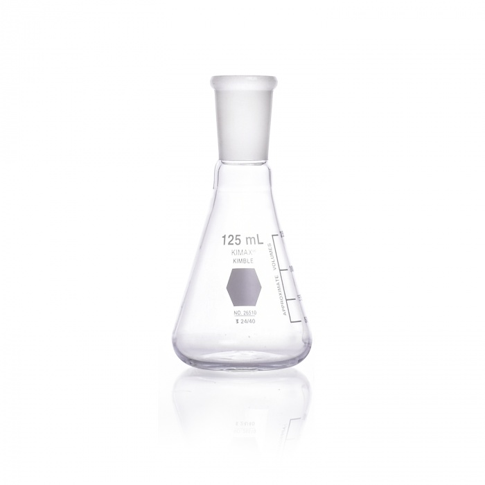 Erlenmeyer Flask,Std Jointed,NARROW MOUTH,SCALE,24/40,125ML