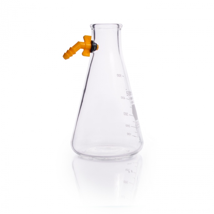 Graduated Filter Flask,Heavy-walled, Detachable Plastic Side Arm,SCALE,500ML