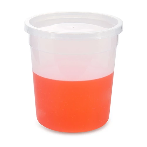 Container, Multi-Purpose, PE, Economy Style, 8oz (240mL), Tall Style, Separate Snap Lid, Natural