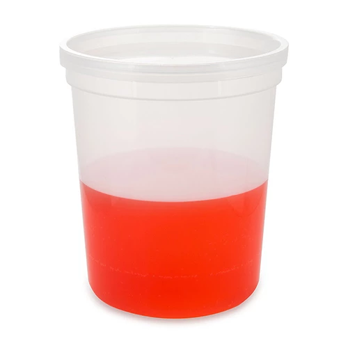 Container, Multi-Purpose, PP, Economy Style, 32oz (960mL), Separate HDPE Snap Lid, Natural
