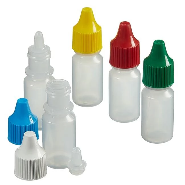 Lab-Pack Dropper Btl LDPE w/Asst Colored Closure 8 mL