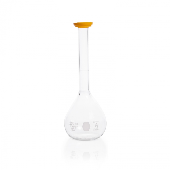 Volumetric Flask,CLASS A ,Snap Cap,200ML