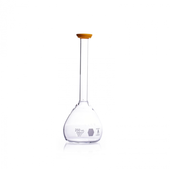 Volumetric Flask,Serialized and Certified,CLASS A ,Snap Cap,250ML