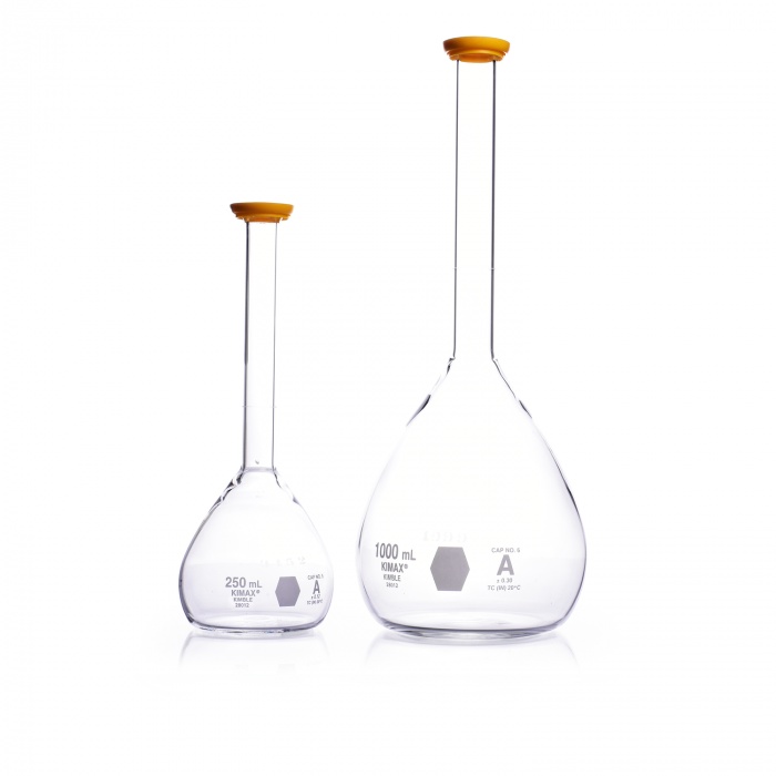 Volumetric Flask,Serialized and Certified,CLASS A ,Snap Cap,500ML