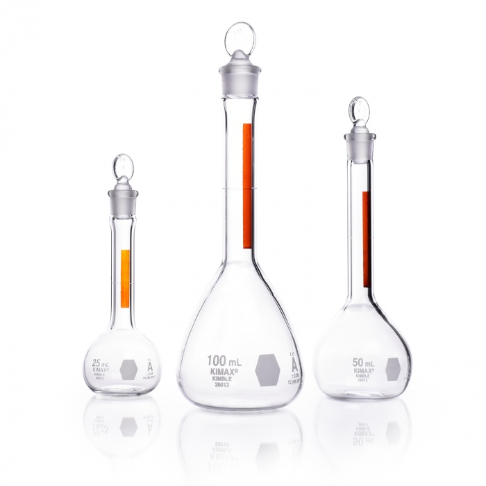 Volumetric Flask, Class A, with Red Stripe and Pennyhead Glass,2000ML