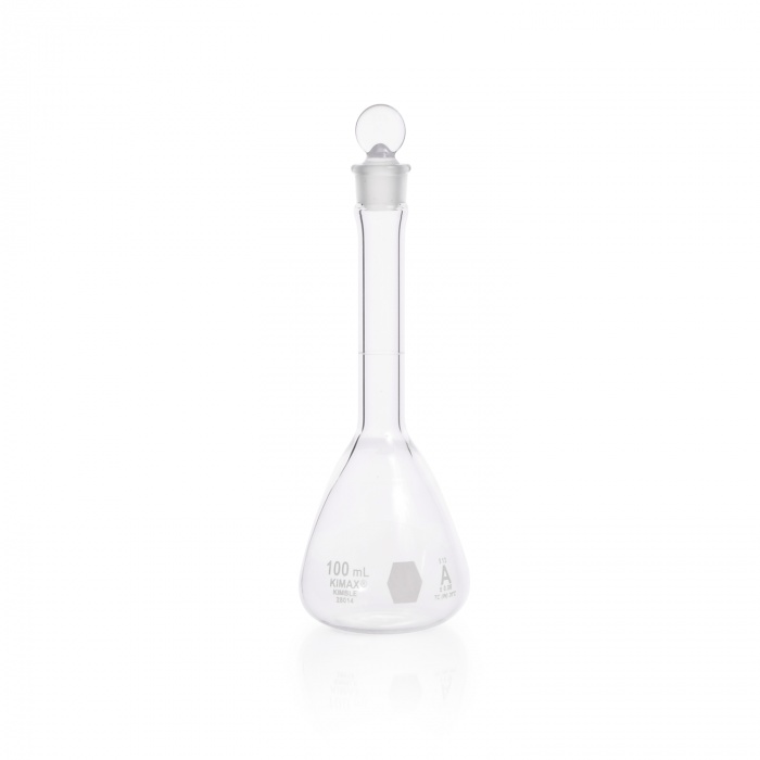Volumetric Flask,CLASS A, Glass Pennyhead Stopper,100ML