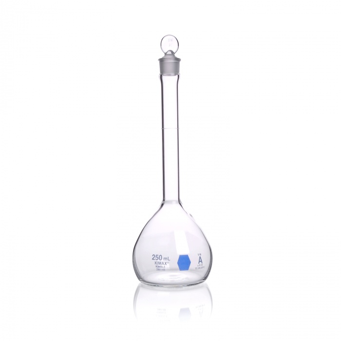 Volumetric Flask, Colorware, Class A,BLUE SCALE,250ML