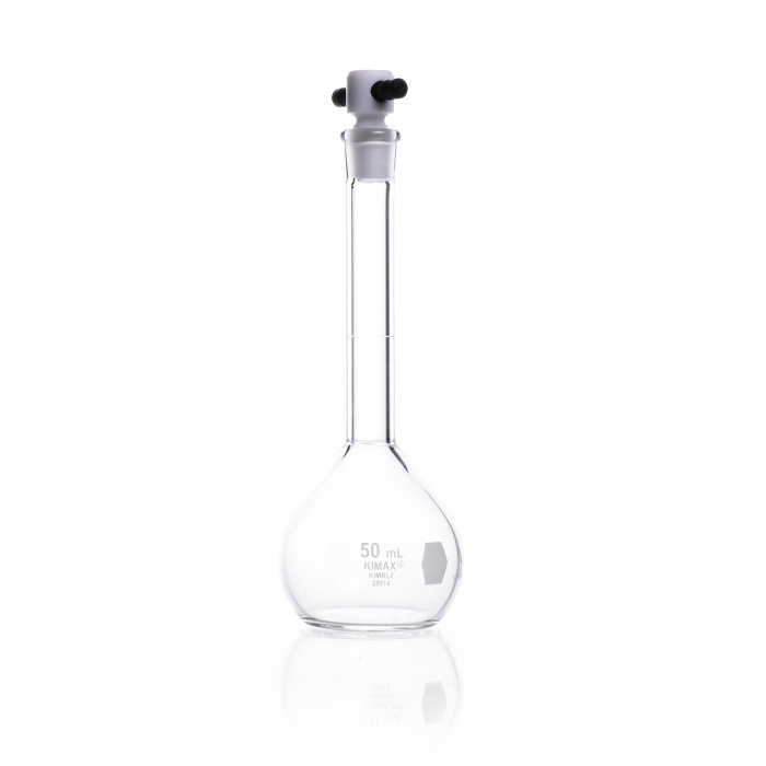 Volumetric Flask, Colorware, Class A,Black PTFE,50ML