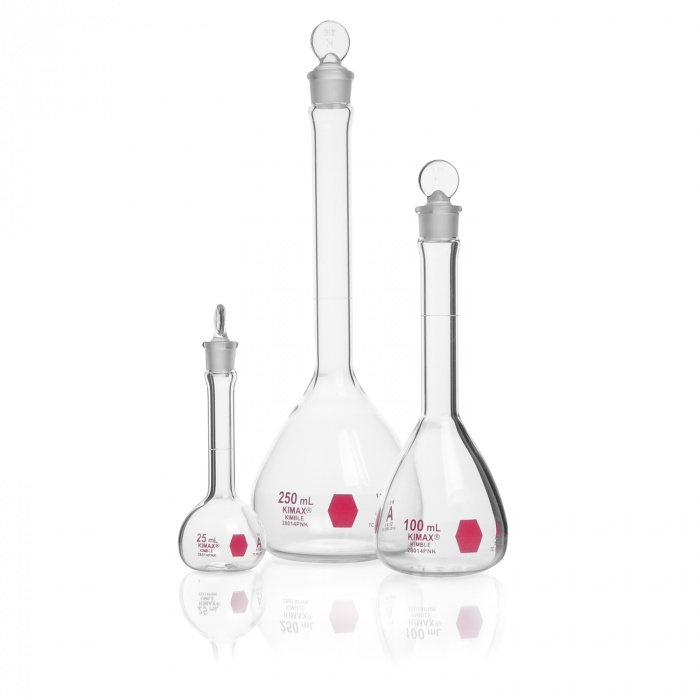 Volumetric Flask, Colorware, Class A,PINK SCALE,250ML