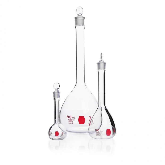 Volumetric Flask, Colorware, Class A,RED SCALE,250ML