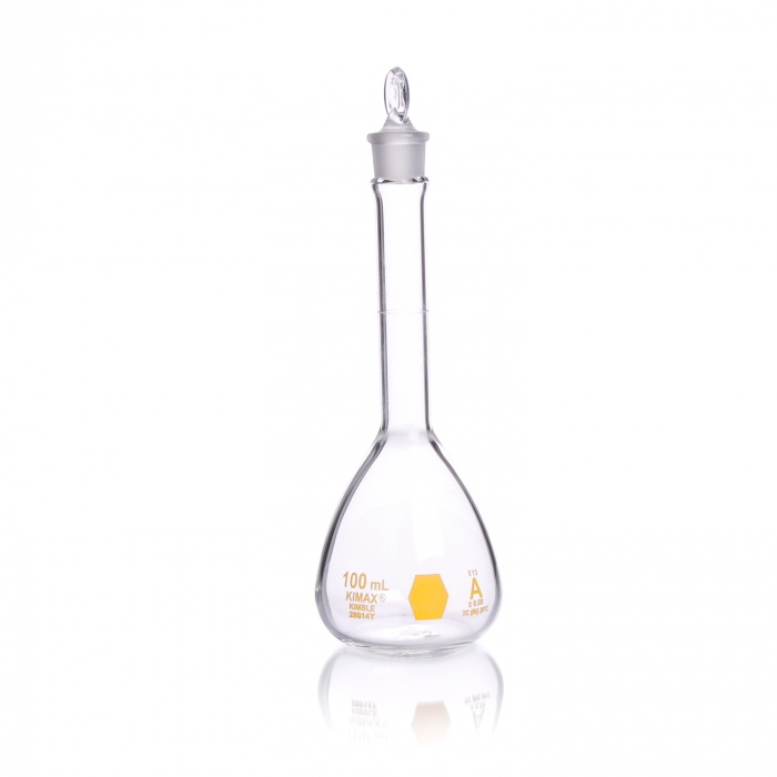 Volumetric Flask, Class A,YELLOW SCALE,100ML
