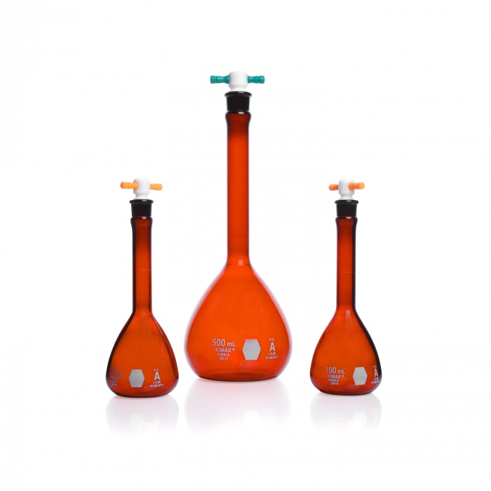 Volumetric Flask, Class A, with Color-Coded PTFE Stopper,250ML
