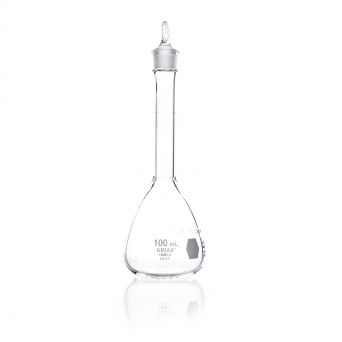 Volumetric Flask, Class A,Serialized and Certified with Glass Pennyhead,STOPPER,100ML