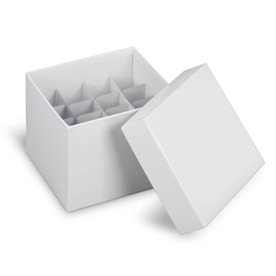 Cardboard Tube Storage Box Partition / Divider 16 Well 50mL Tubes, White