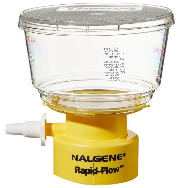 150 mL Rapid-Flow Bottle Top Filter 0.2m SFCA membrane, 50mm dia 45mm neck