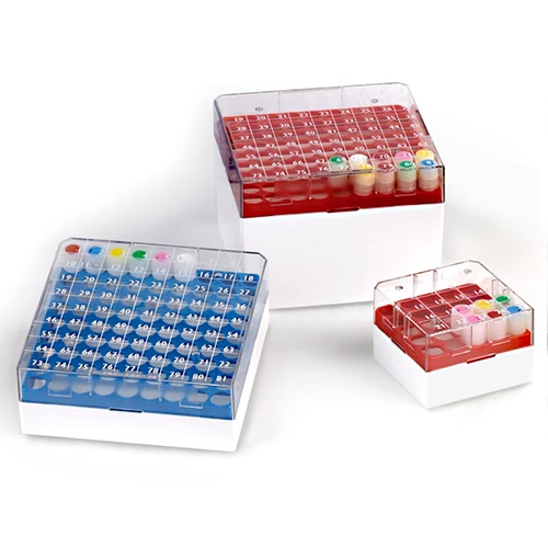 BioBOX 25, for 1.0mL and 2.0mL CryoCLEAR vials, Polycarbonate (PC), Holds 25 vials (5x5 format), Printed Lid, Pack Includes a CryoClear Tube Picker, GREEN - PK/1