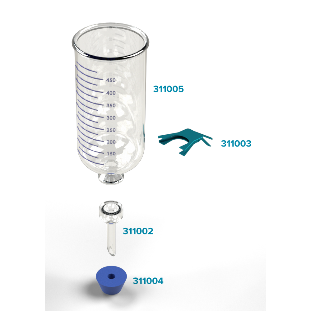 13mm Glass Microanalysis Holder, 500 ml, KG 13 B (For use with 25mm membranes)