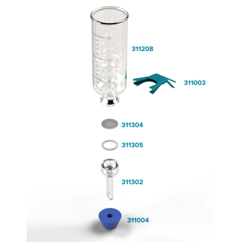25mm Glass Microanalysis Holder, 150 ml, KGS 25 A