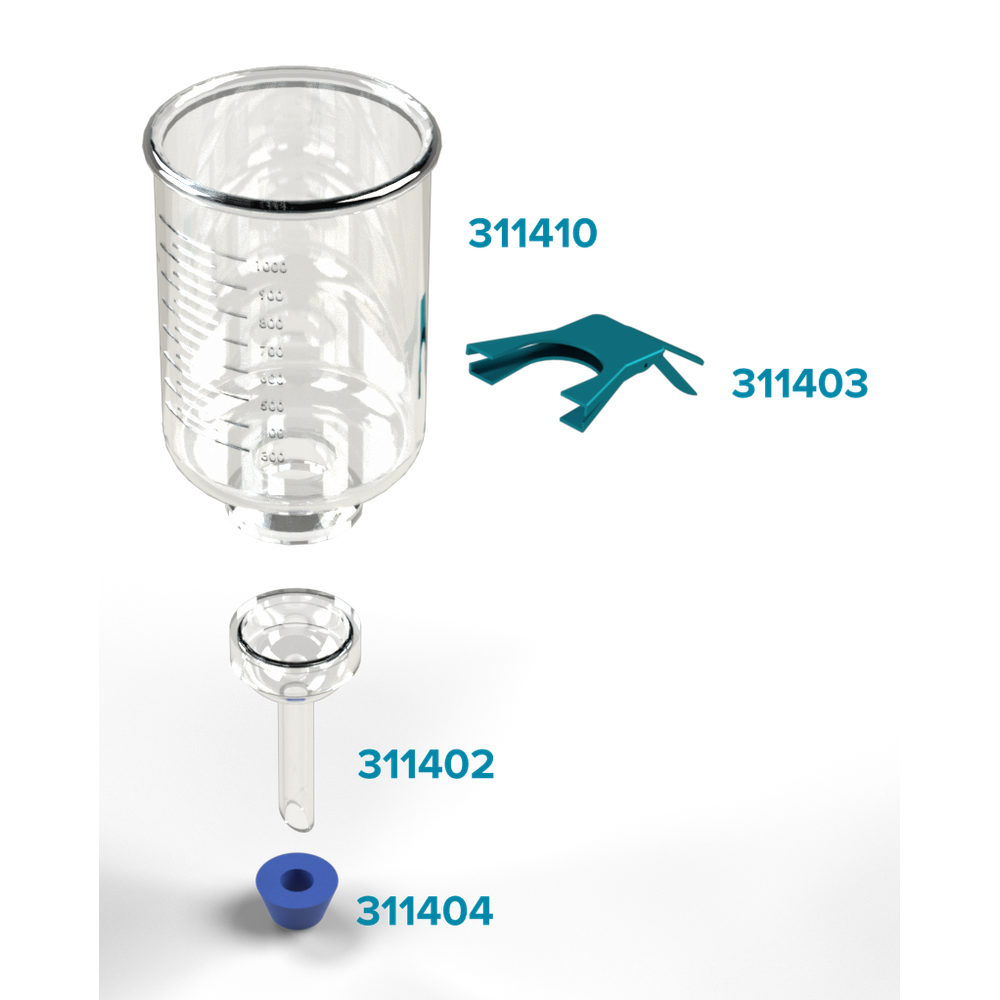 47mm Glass Microanalysis Holder, 1000 ml, KG 47