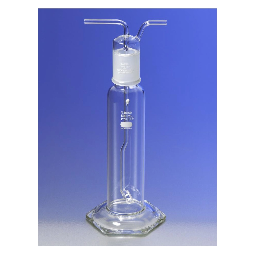 PYREX 500mL Gas Washing Bottle with Extra Coarse Fritted Disc