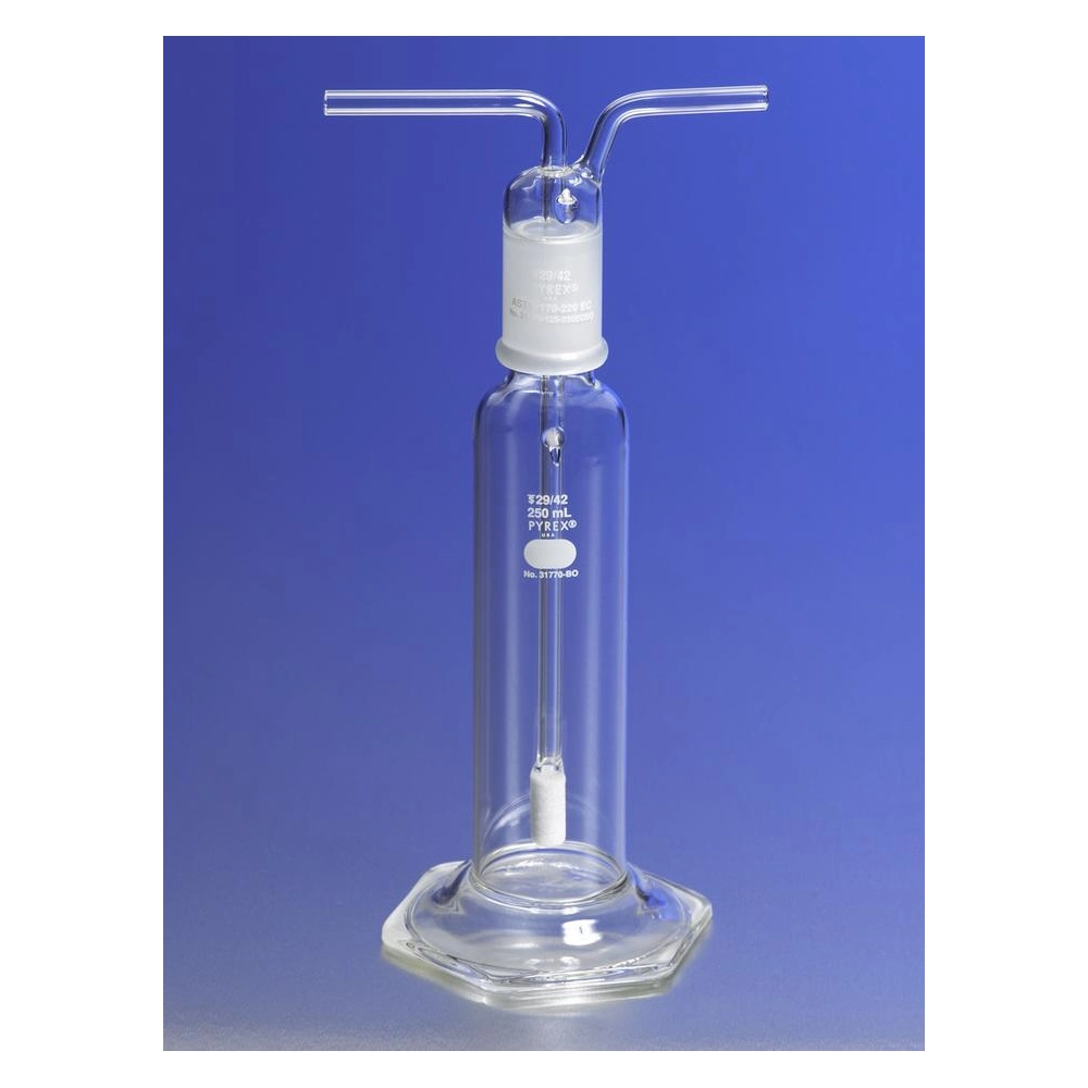 PYREX 125mL Gas Washing Bottle with Coarse Fritted Cylinder