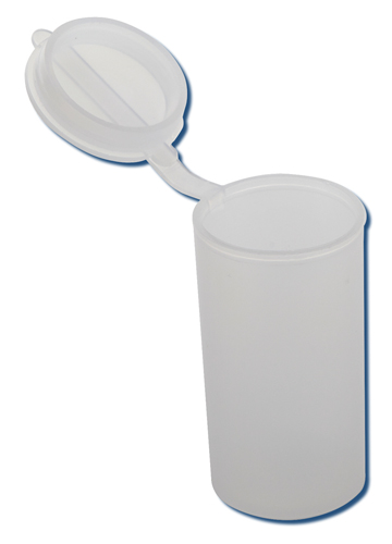 Vial w Hinged Snap Cap, LDPE 25mL, 1000/CS