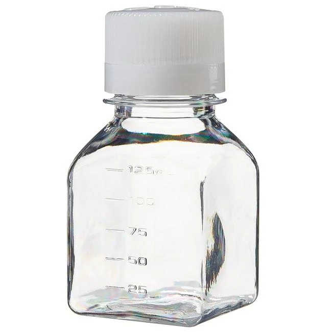Media Bottle, Square, Graduated - PETG w/HDPE Closure - Shrink Wrap Module 125 mL (38-430)