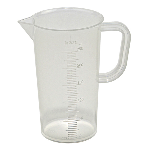Beaker w Handle Tall Form, PP 250mL, 24/CS