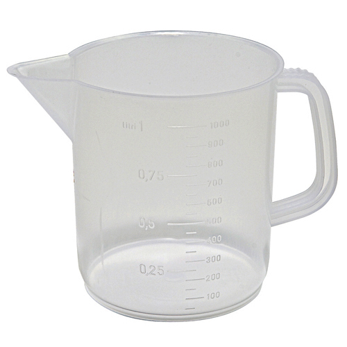 Beaker Low w Handle, PP 1000mL, 24/CS