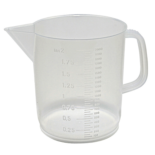 Beaker Low w Handle, PP 2000mL, 12/CS
