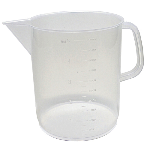 Beaker Low w Handle, PP 5000mL, 12/CS